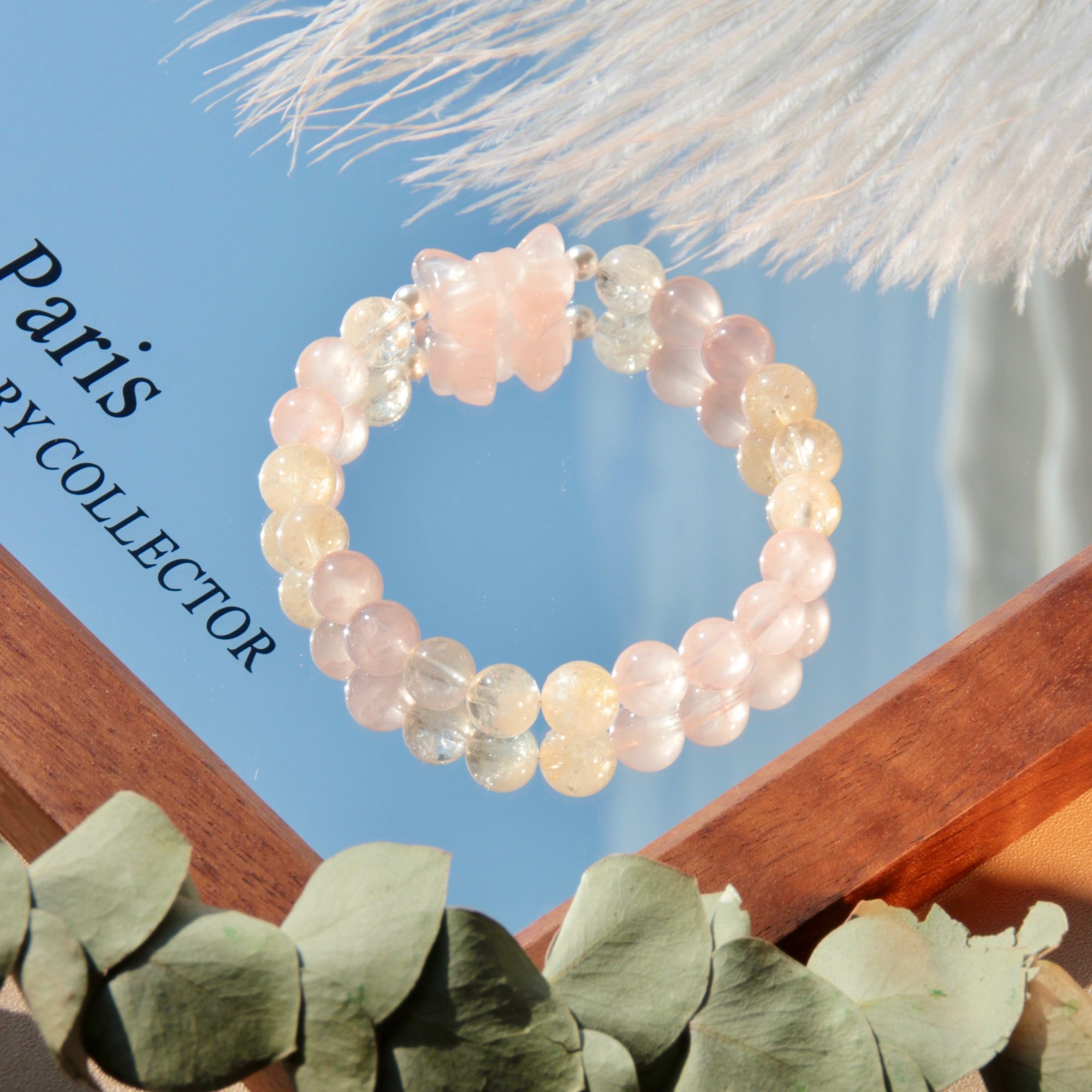 【少女的礼服】蝴蝶结手串少女手链可爱天然水晶多样性发其一s1015