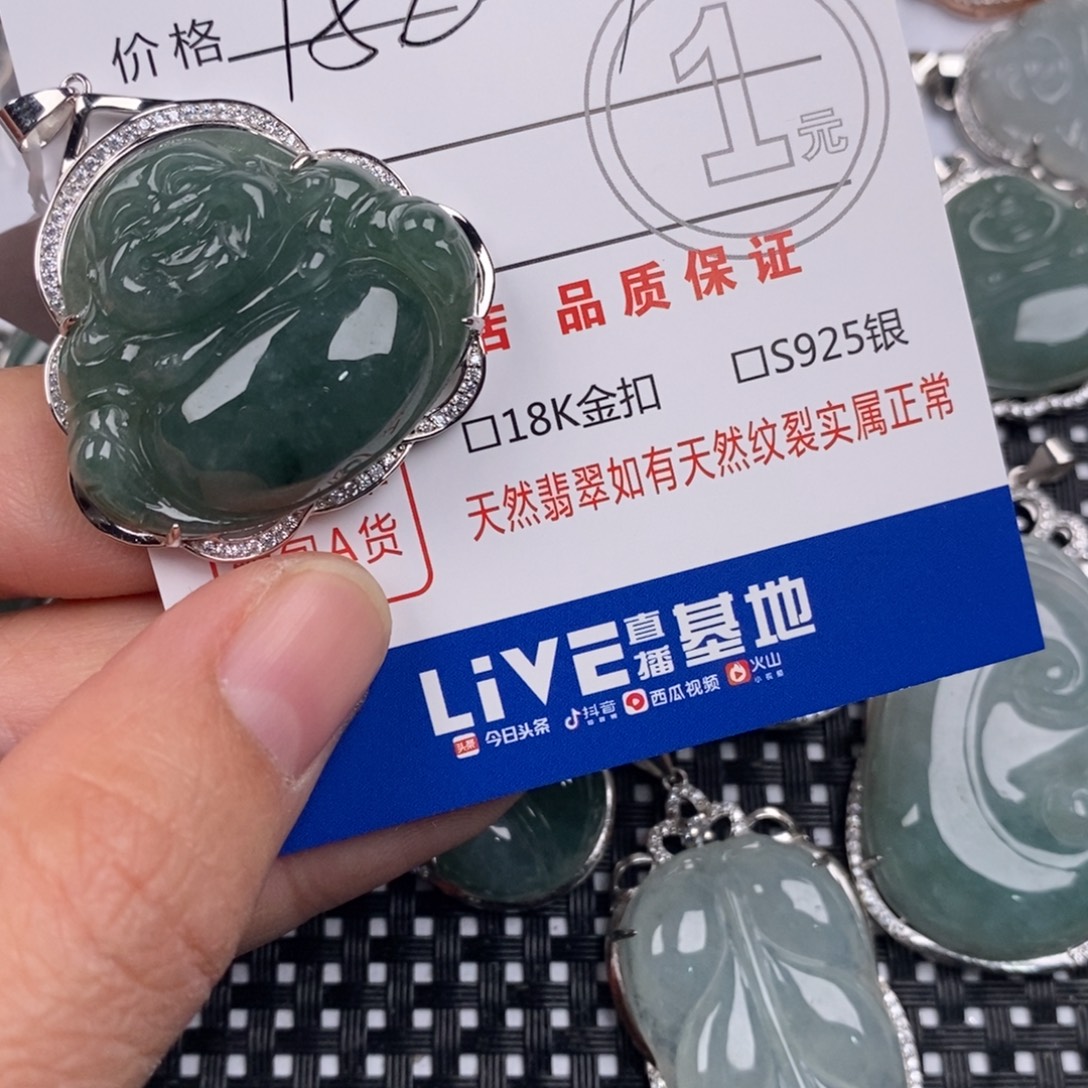 陆***陆翡翠银S925镶嵌颈饰