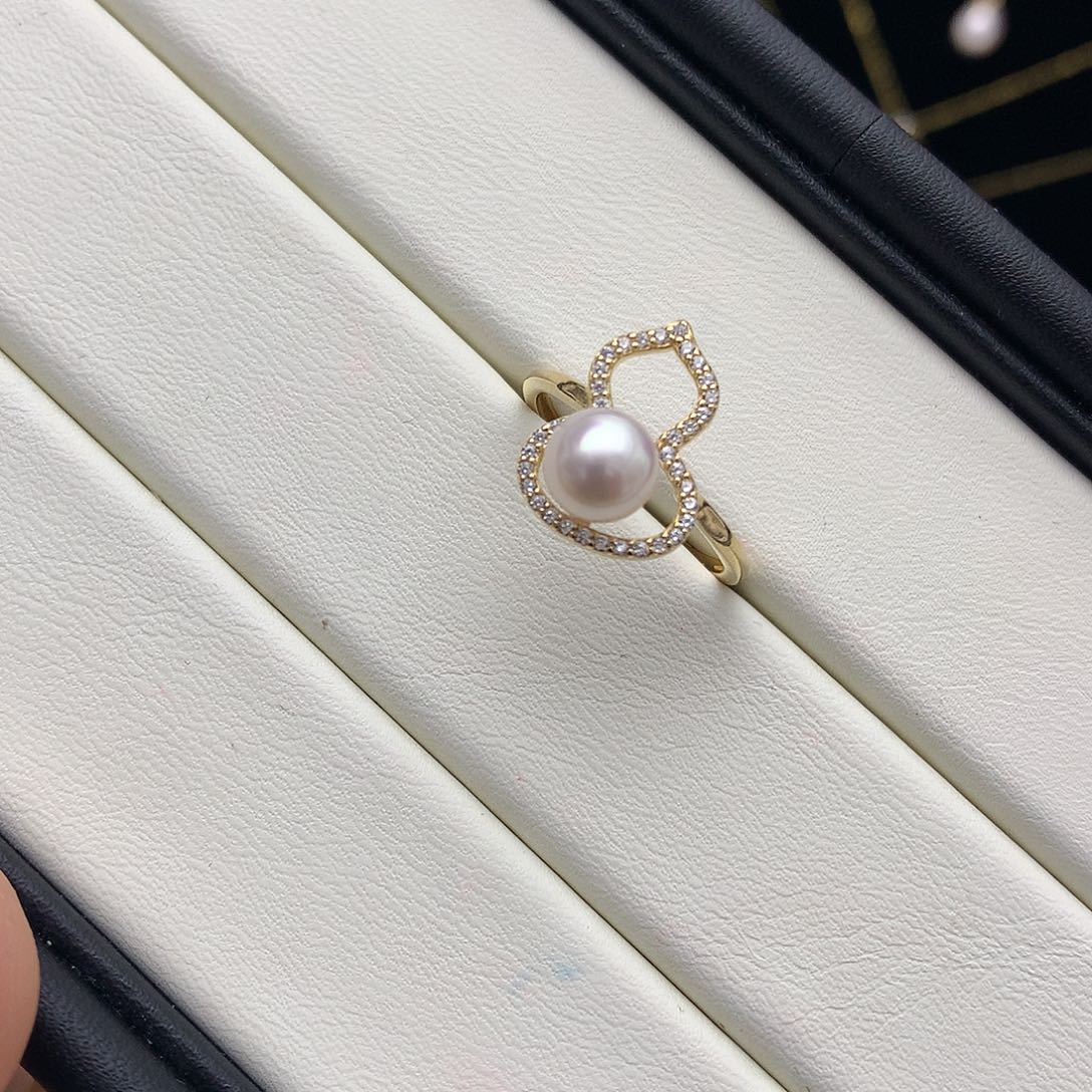 海水珍珠戒指银S925镶嵌