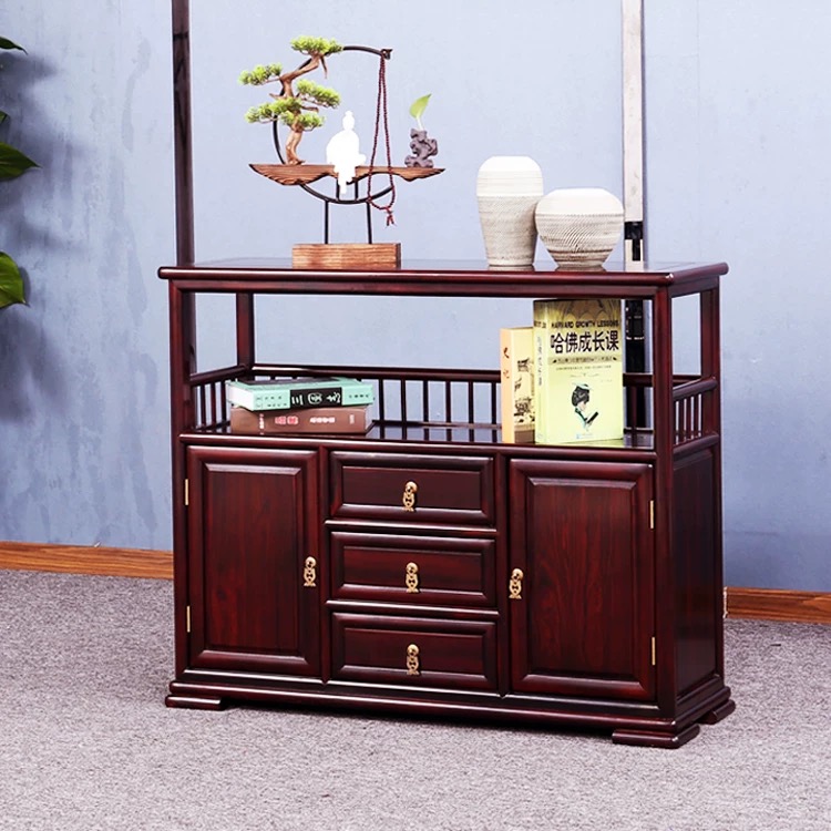 南美洲酸枝现代餐边柜新中式素面储物柜实木茶水柜收纳柜