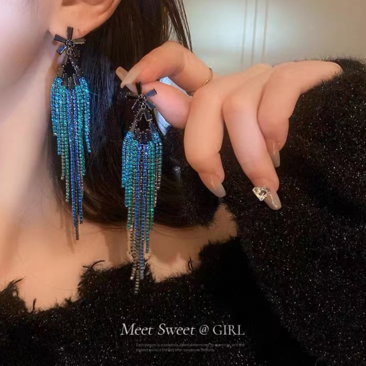 铜合金耳饰 铜合金 合成立方氧化锆女士耳饰-5243