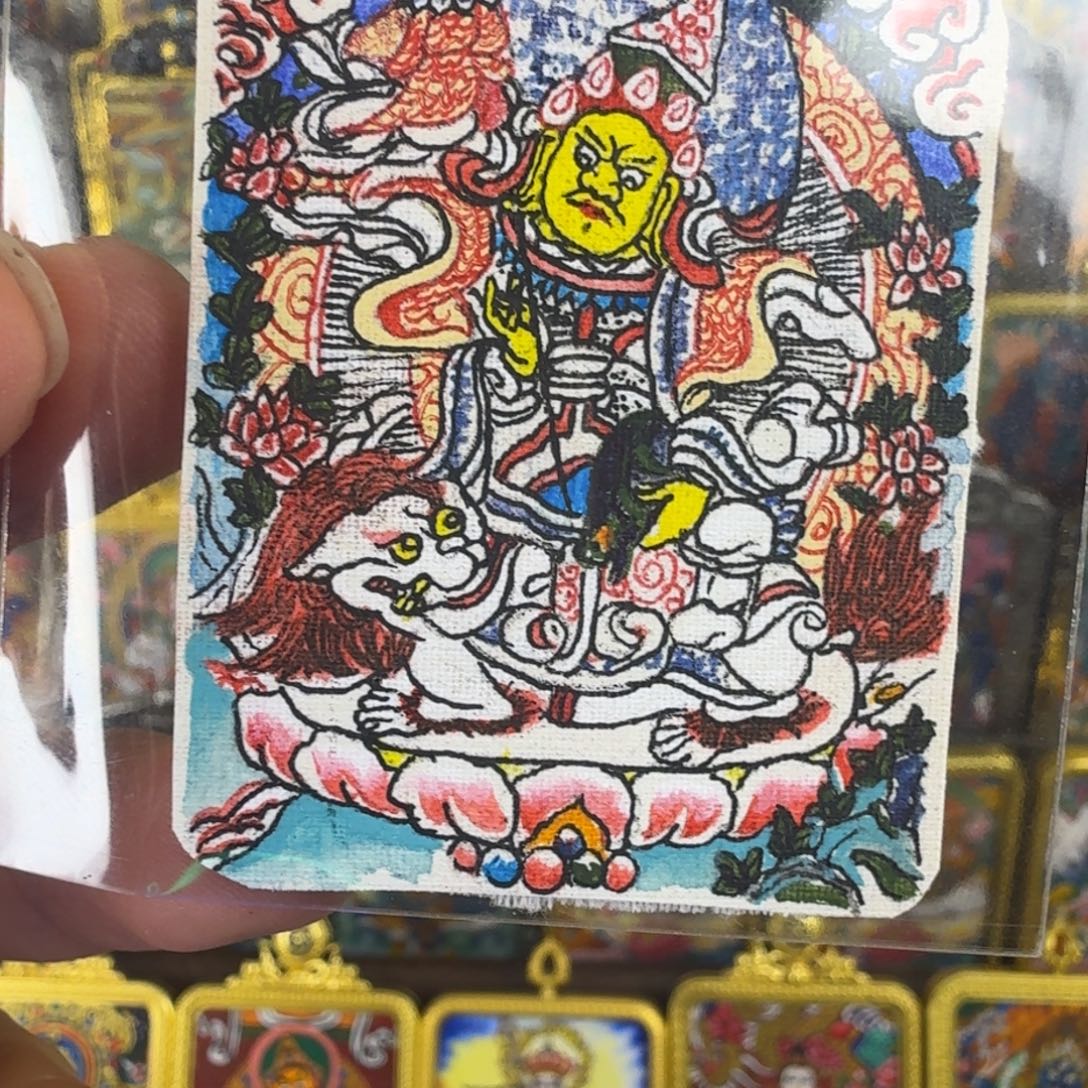 吊坠财宝天王唐卡画心