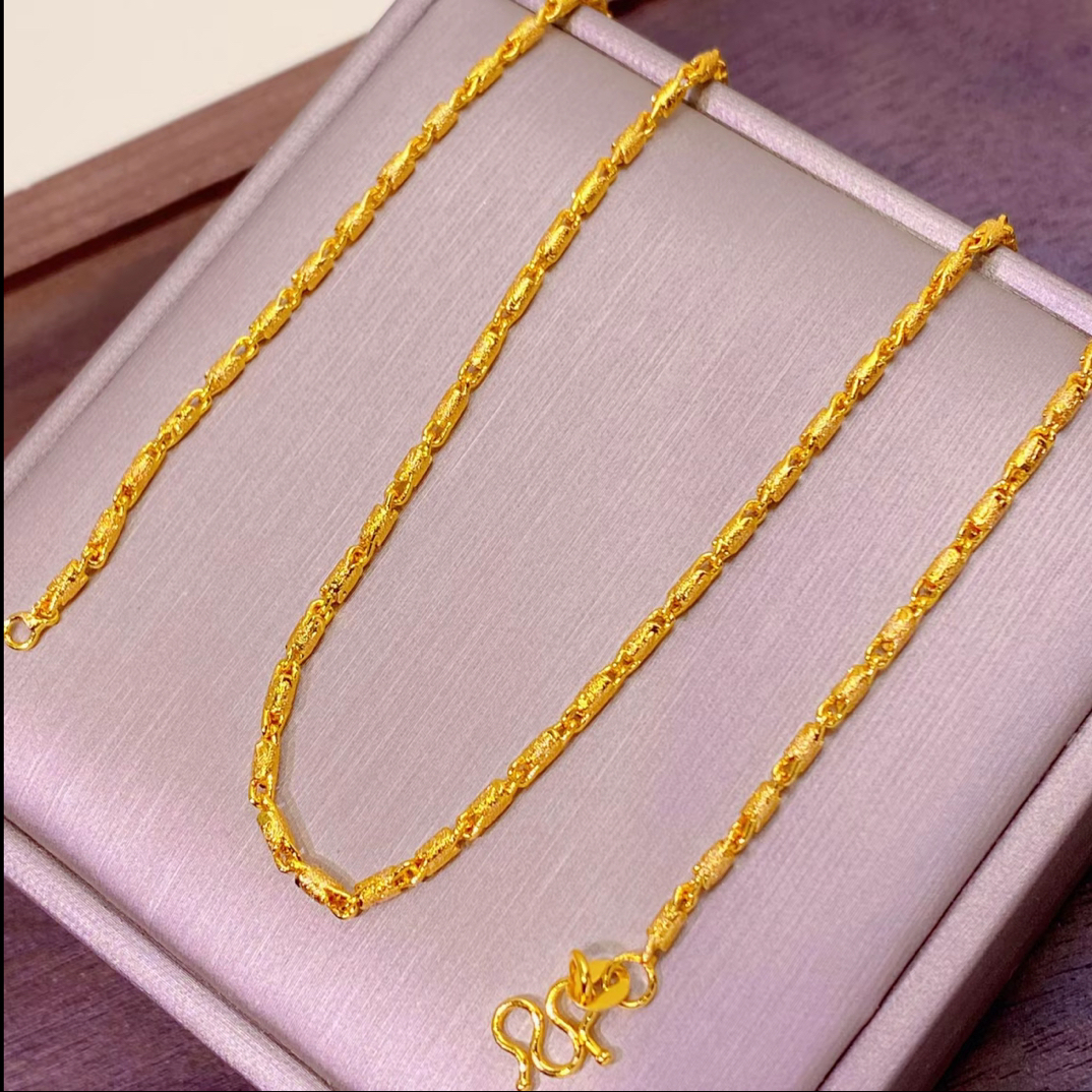 铜合金项链 秋季新款竹节圆柱链节节高升锁骨链百搭情侣同款1097