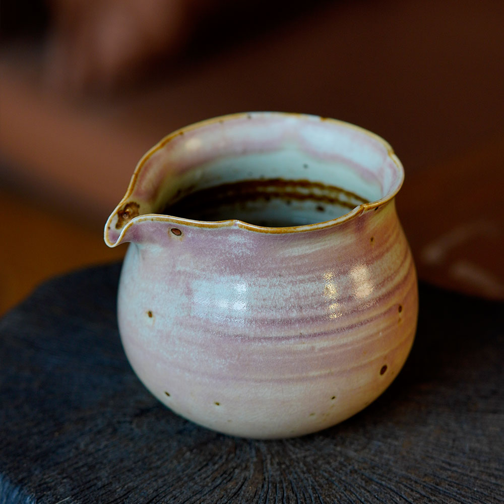 景德镇铁质泥粗陶公道杯纯手工日式花口复古窑变釉茶器公杯茶具