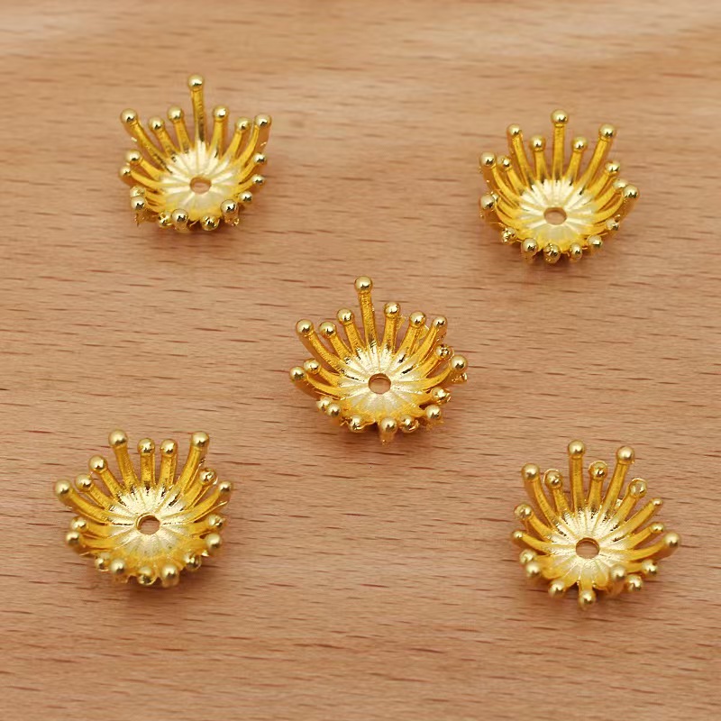 《燕子家》11-15mm保色直金仿铸铜多枝花心花蕊dy古风发簪步摇饰品