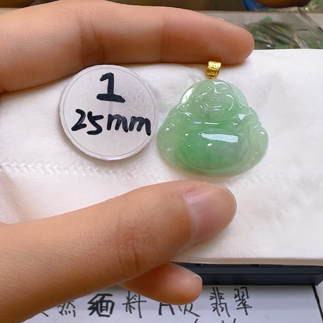翡翠吊坠(不含链)18K金镶嵌翡翠