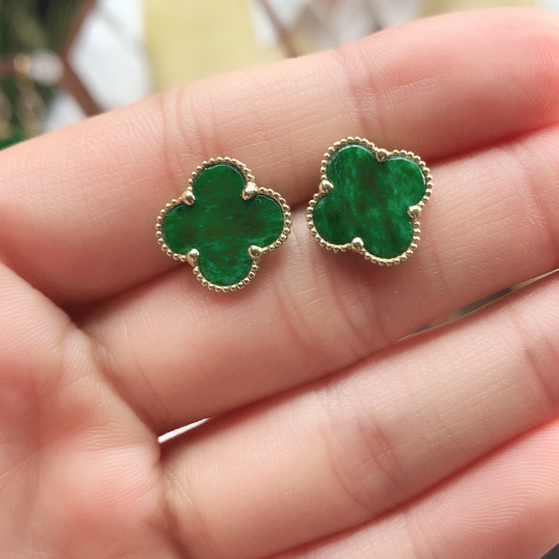 翡翠耳饰18K金镶嵌耳饰