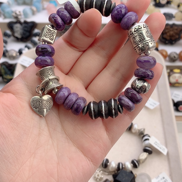 非金属紫色大象手串