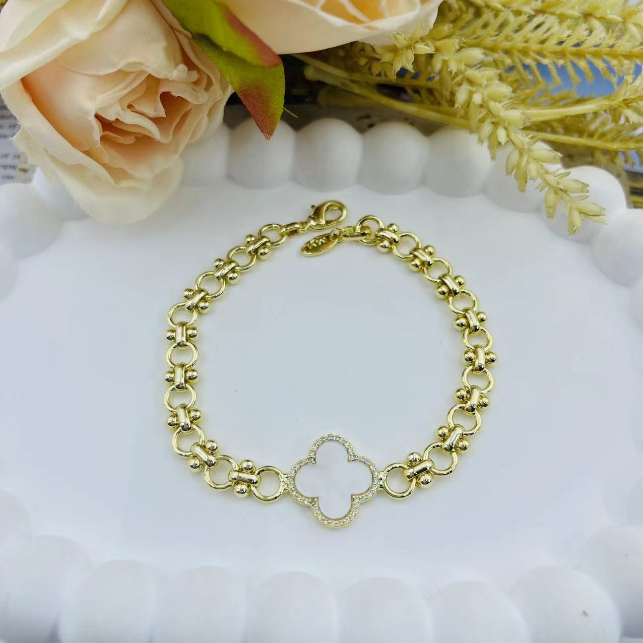 铜合金合成锆石手链 B0935-铜合金锆石手链