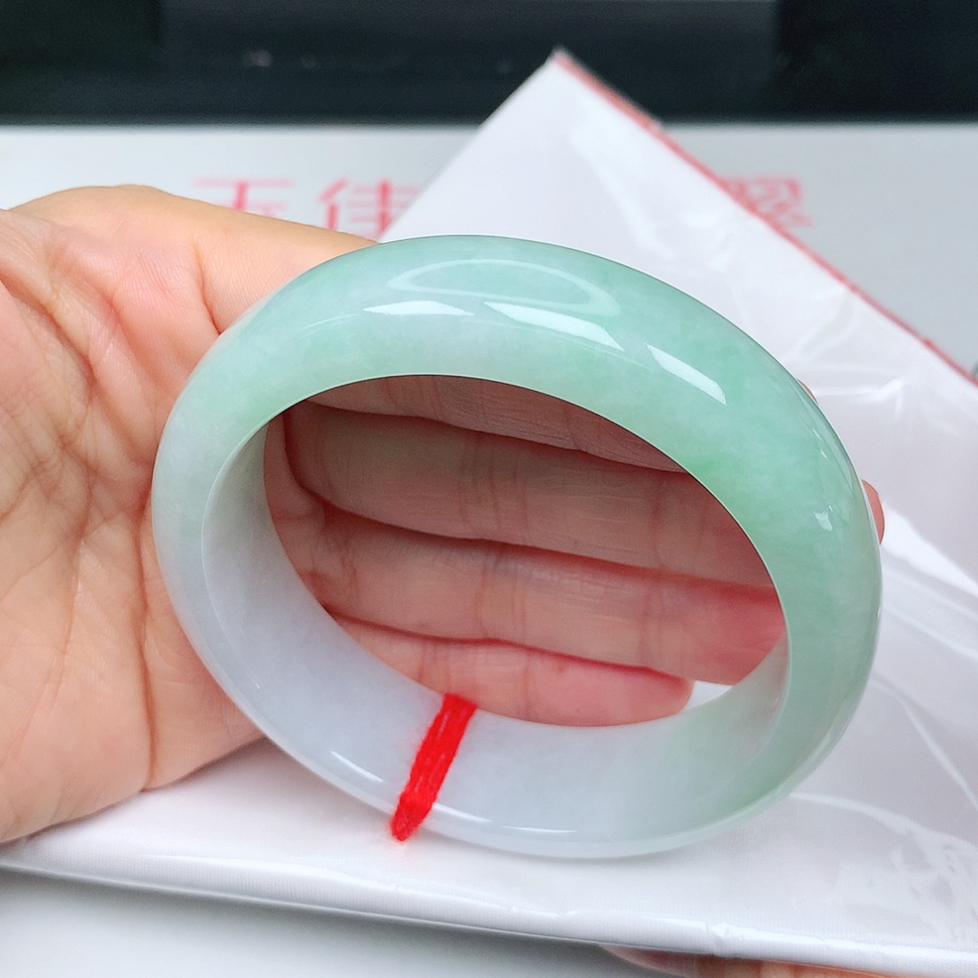 未镶嵌手镯翡翠甜阳绿半山水轮胎12