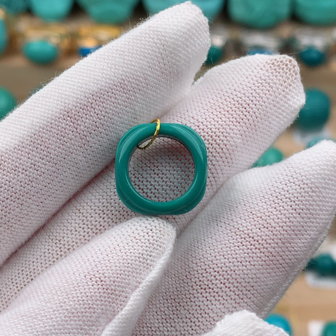 绿松石未镶嵌配饰13.8-10.0