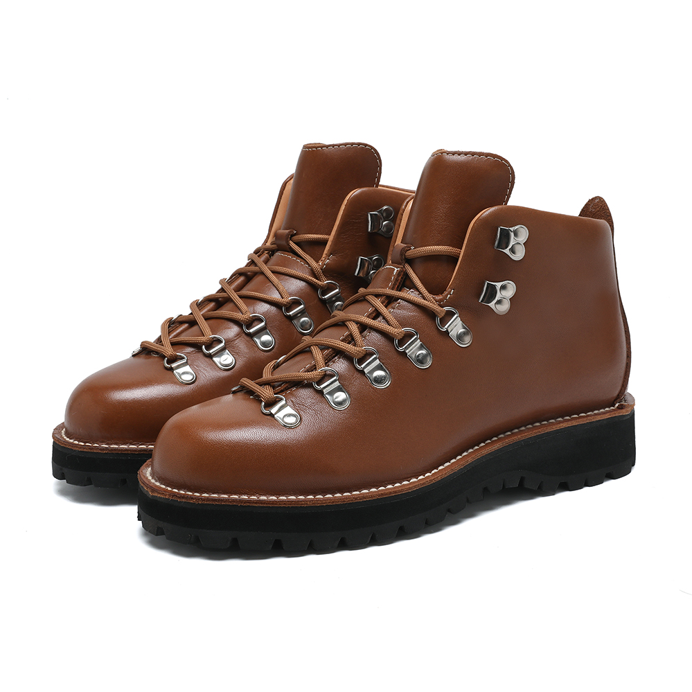 华仔严选山脉之光高端外翻缝线工艺工装靴户外登山鞋LZ0034深咖色