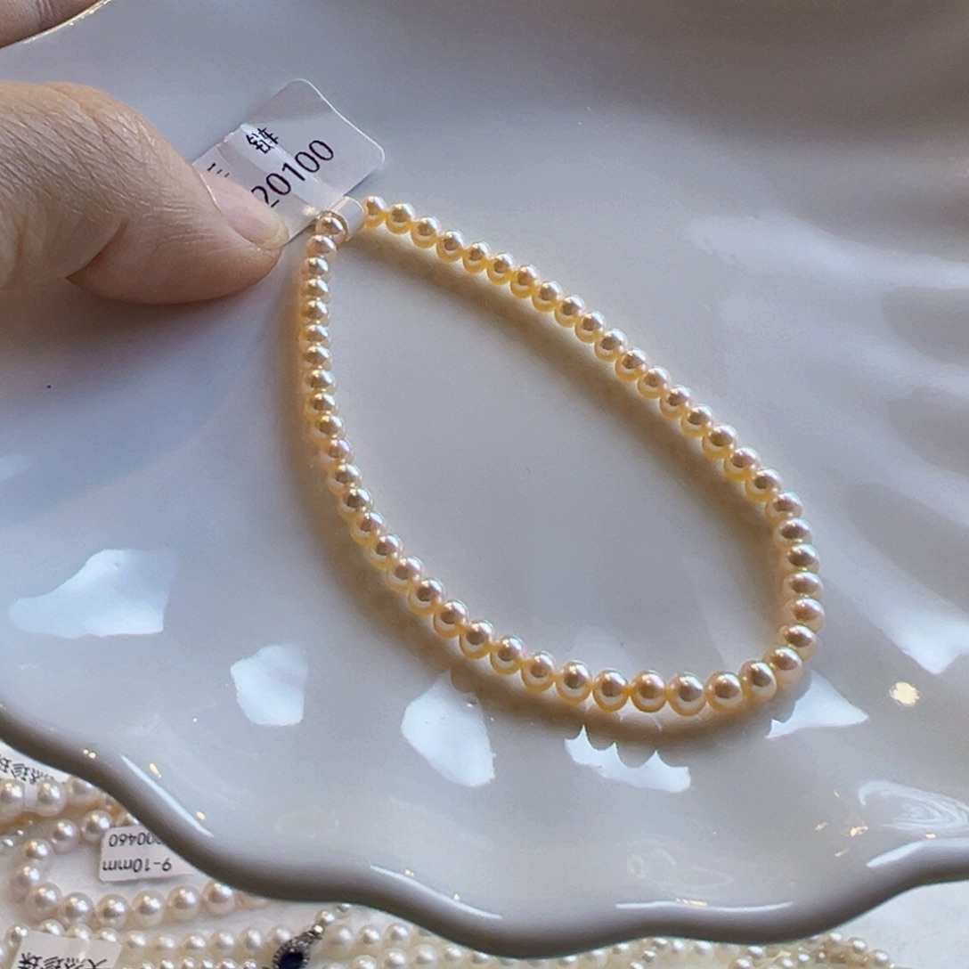 手绳银S925镶嵌淡水珍珠