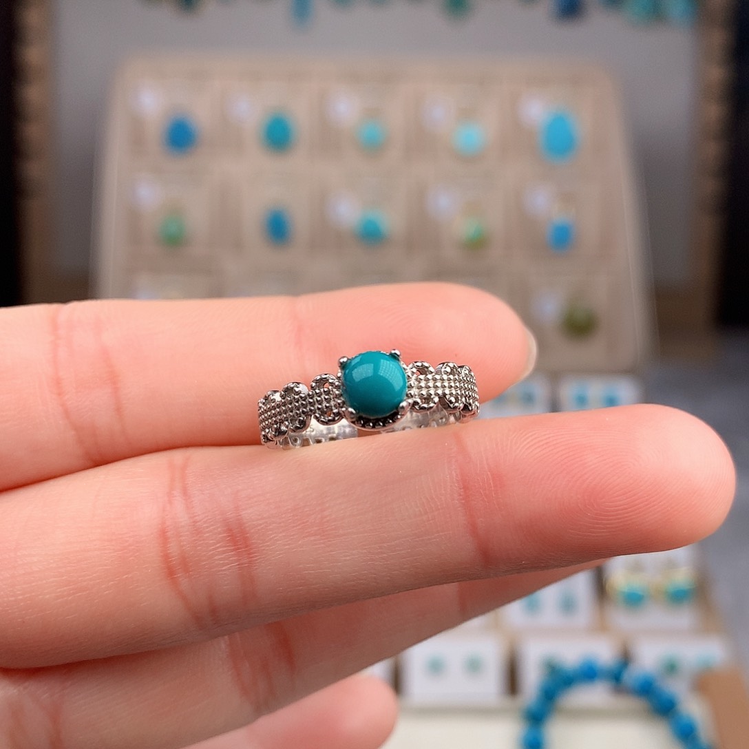 绿松石颈饰银S925镶嵌