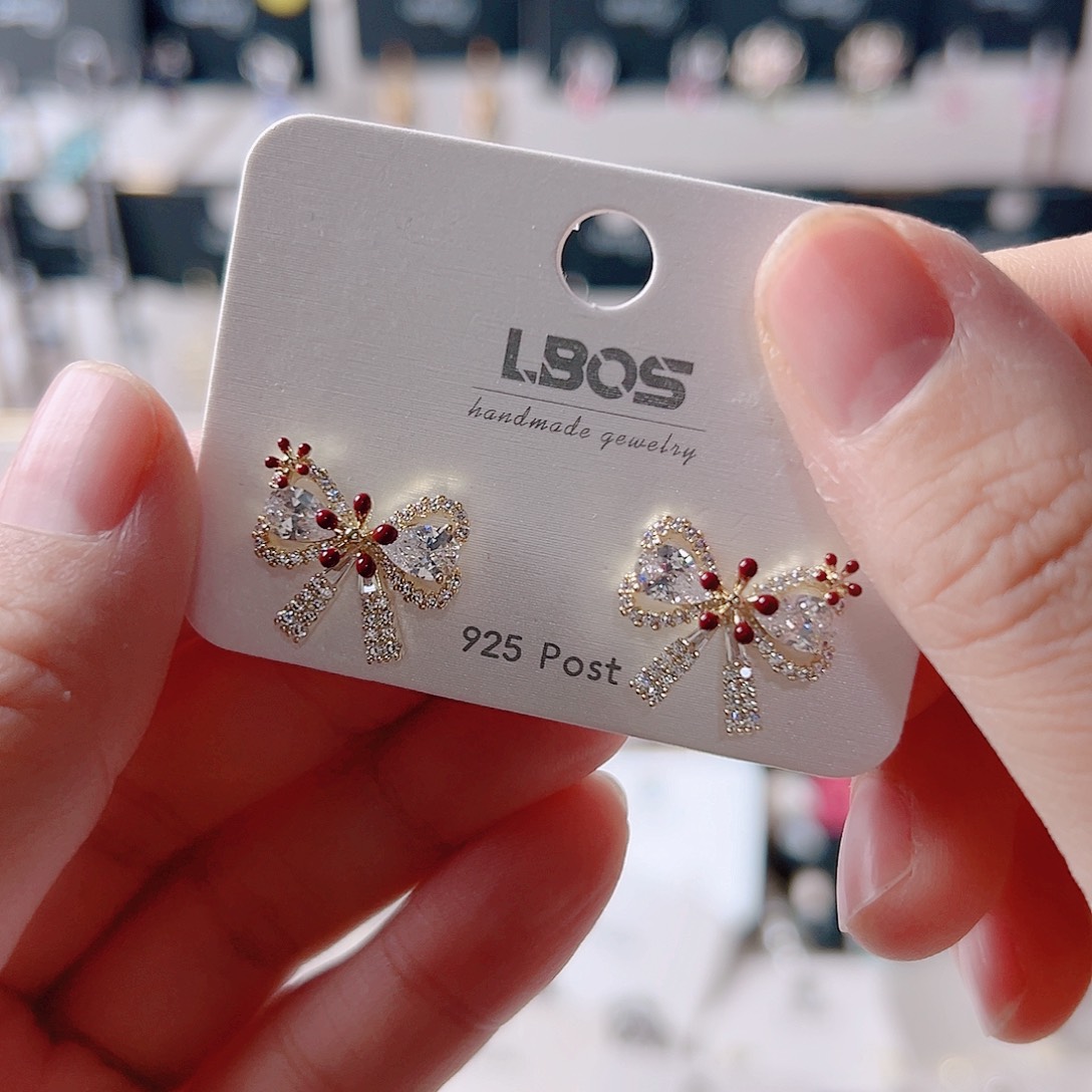 锆石纯铜合金耳环