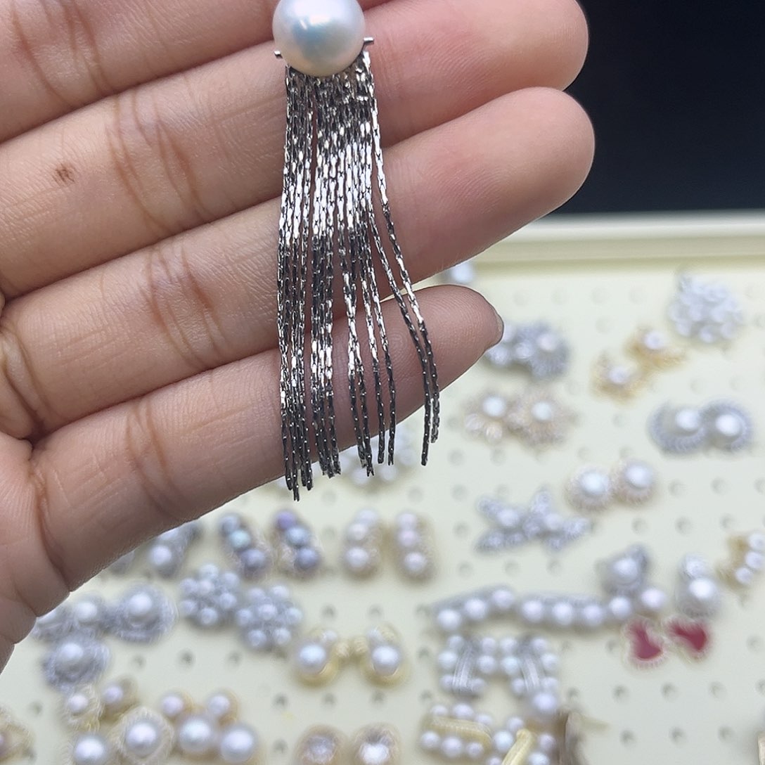 淡水珍珠耳饰合金35