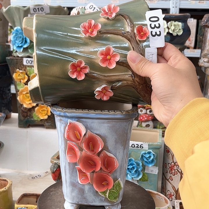 紫砂花盆粗陶材质多肉花盆