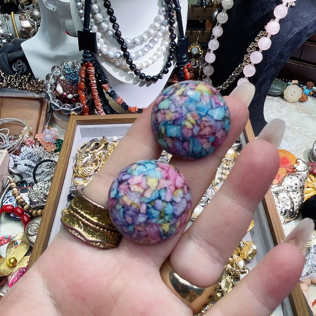 合成碳硅石纯铜耳饰