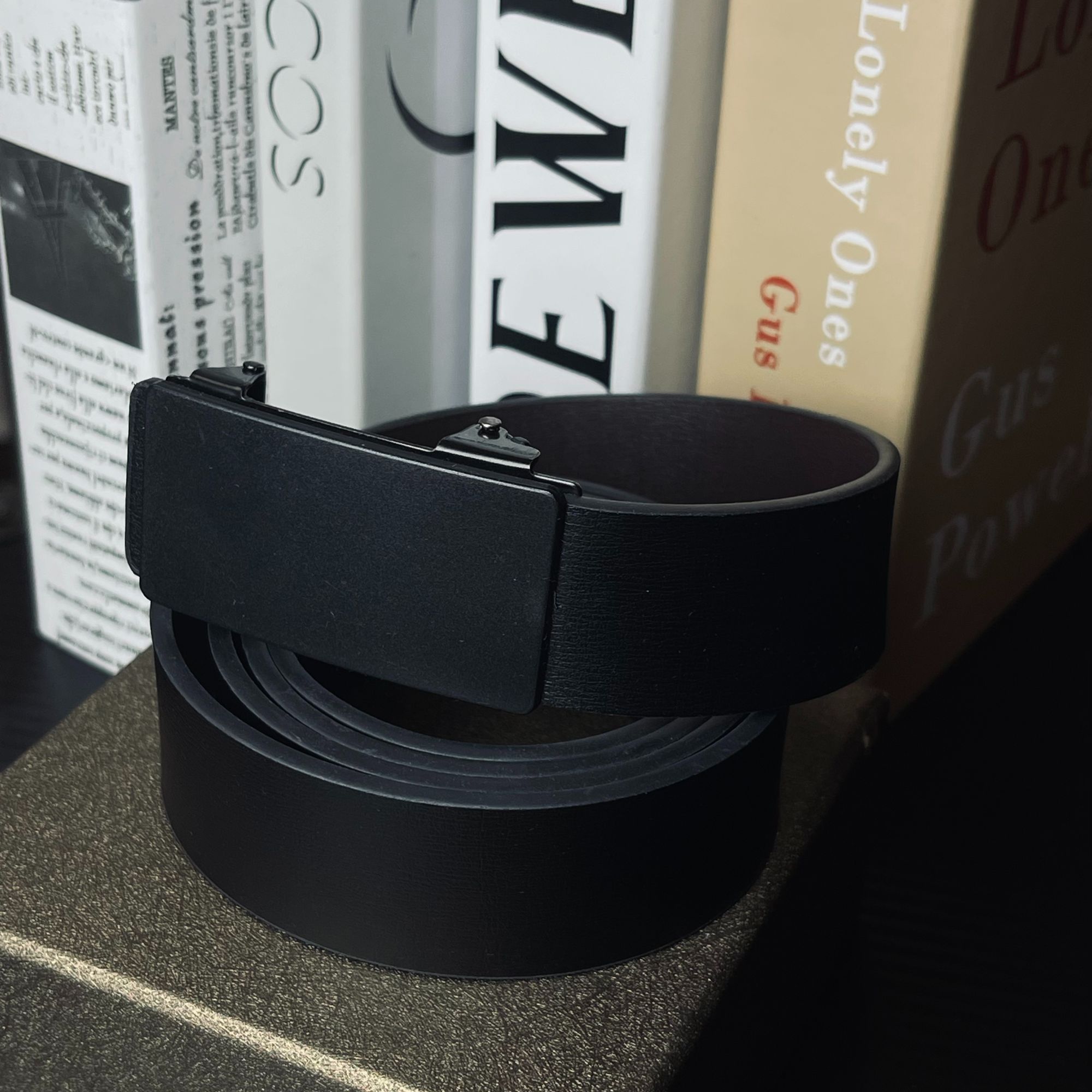 男士皮带男自动扣皮无孔男士裤带商务-Q2