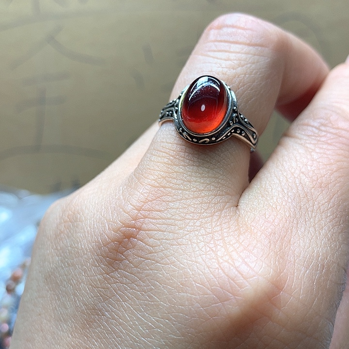 水晶水晶戒指银S925镶嵌