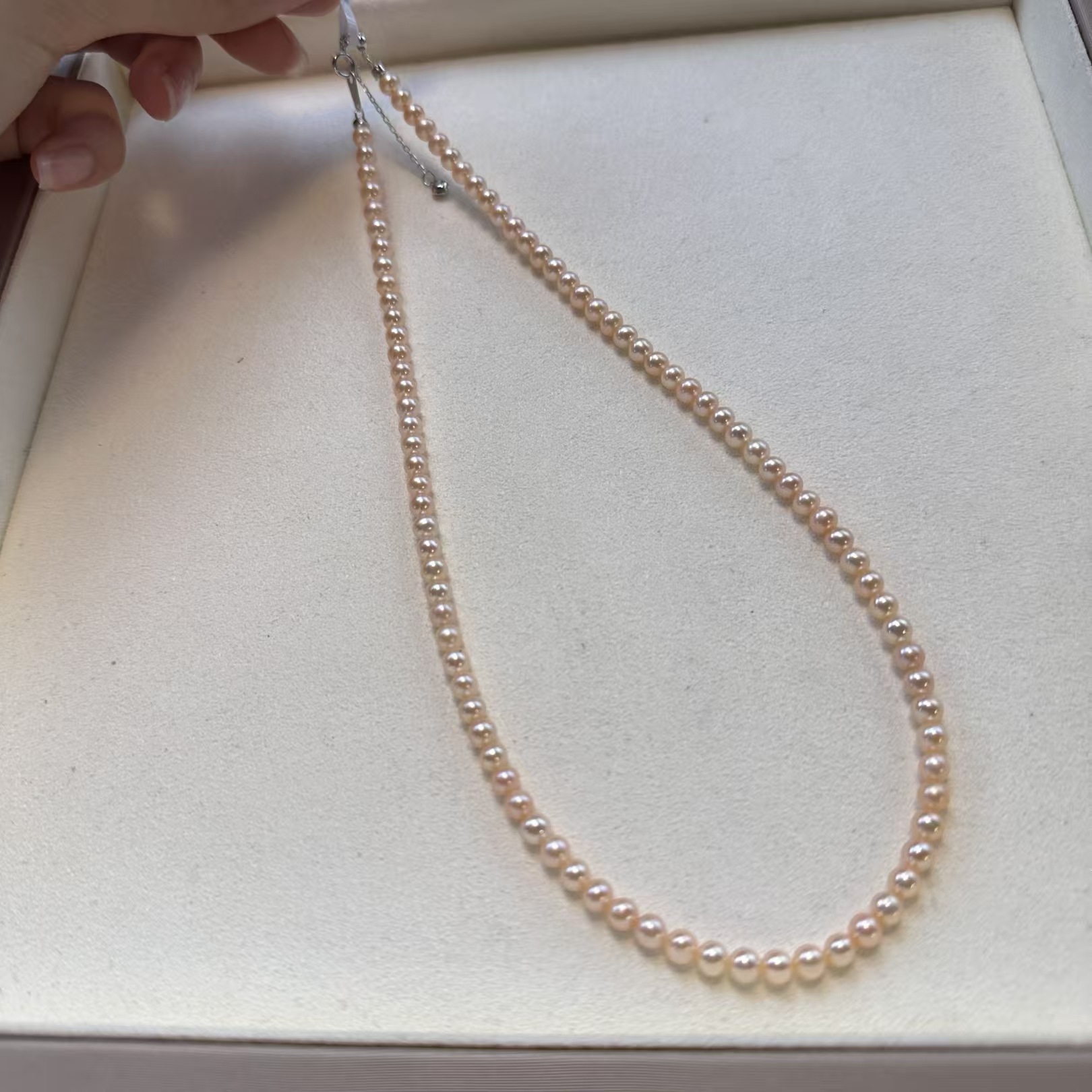 【婕妤甄选】4-5mmS925银天然淡水浮光珍珠项链气质百搭强光