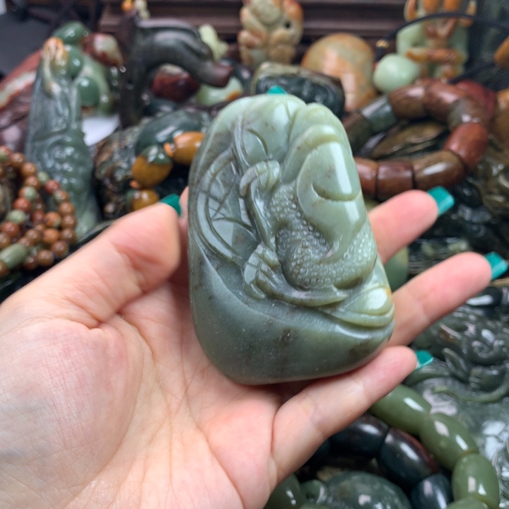 岫岩河磨玉（透闪石质玉）手把未镶嵌