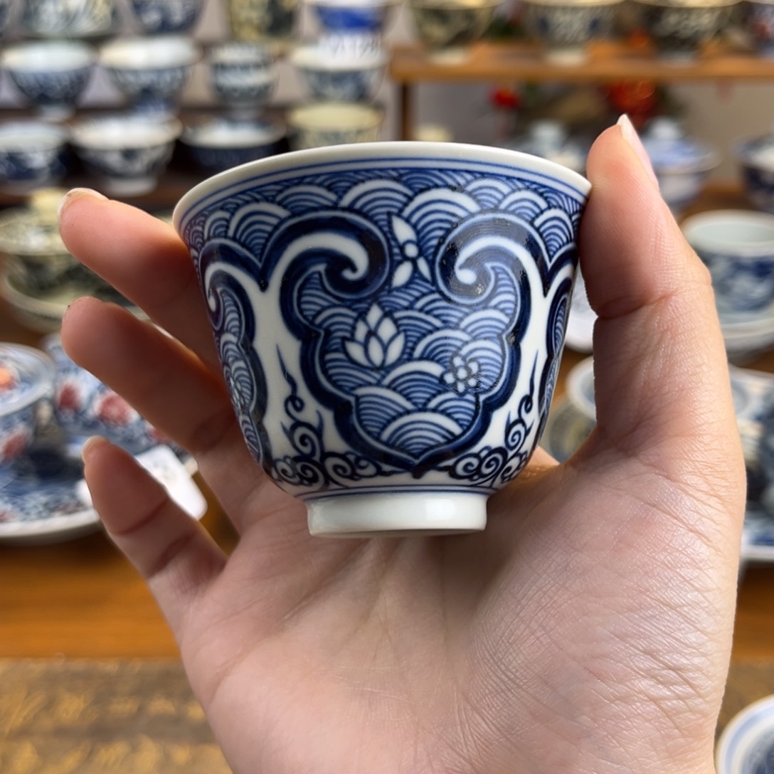 ****W微瑕海生花铃铛杯杯