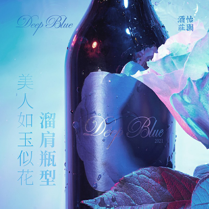 山西怡园酒庄深蓝干红葡萄酒2021国产精品葡萄酒750ml