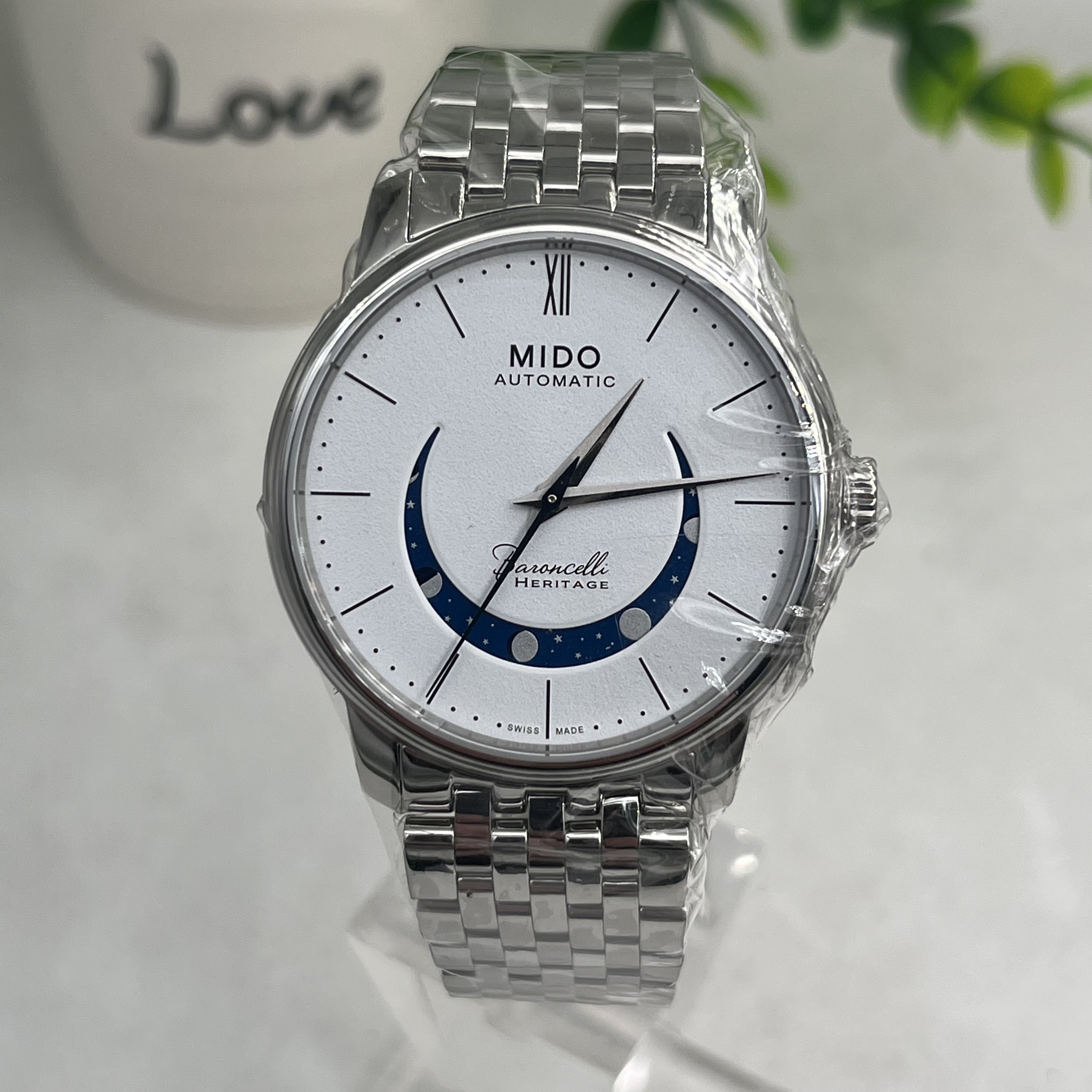 未使用 Mido/美度 臻时/未使用月相贝伦赛丽瑞士机械男士腕表