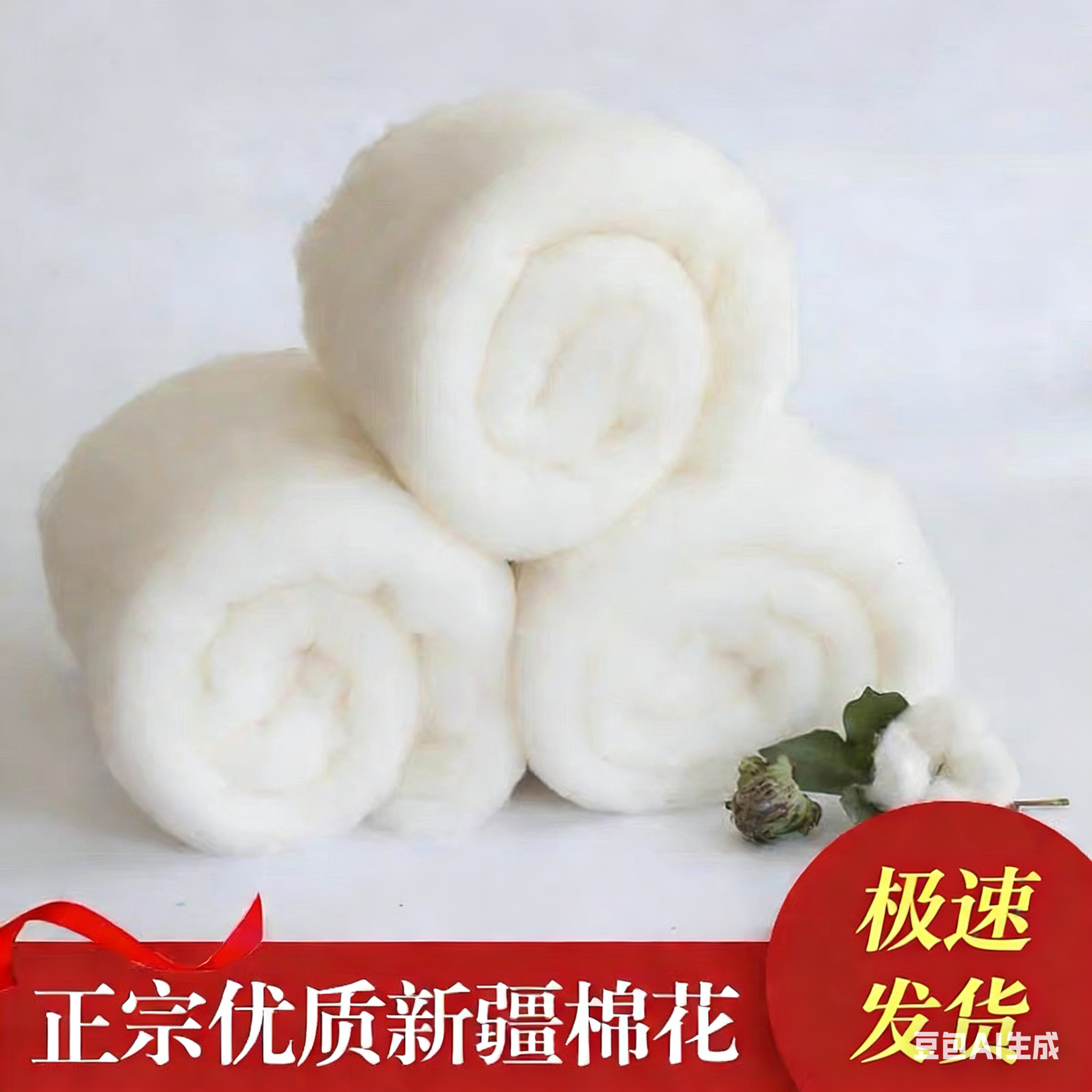 新疆纯棉花散装一级优质长绒棉花卷精梳棉宝宝棉被被芯棉絮填充物