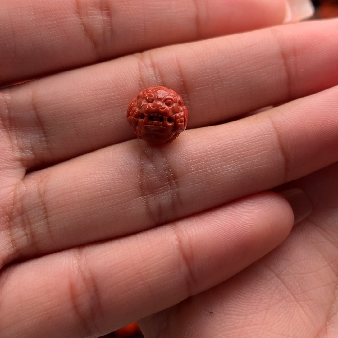 南红玛瑙精工雕刻貔貅珠10+未镶嵌