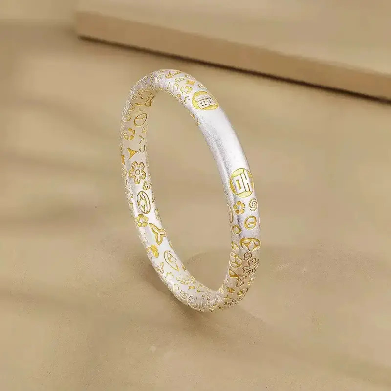 足银手镯吉言招财猫手镯足银999精致时尚情人节送女朋友