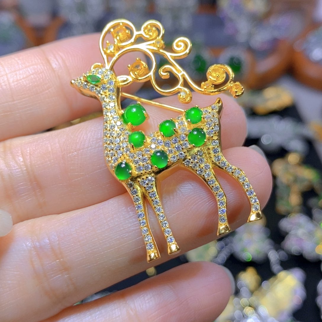 翡翠颈饰银S925镶嵌天然翡翠