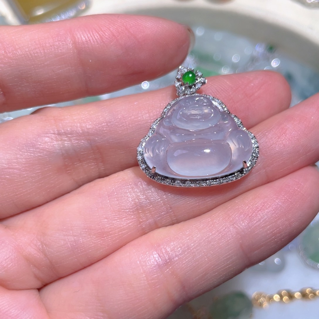 翡翠颈饰18K金镶嵌翡翠