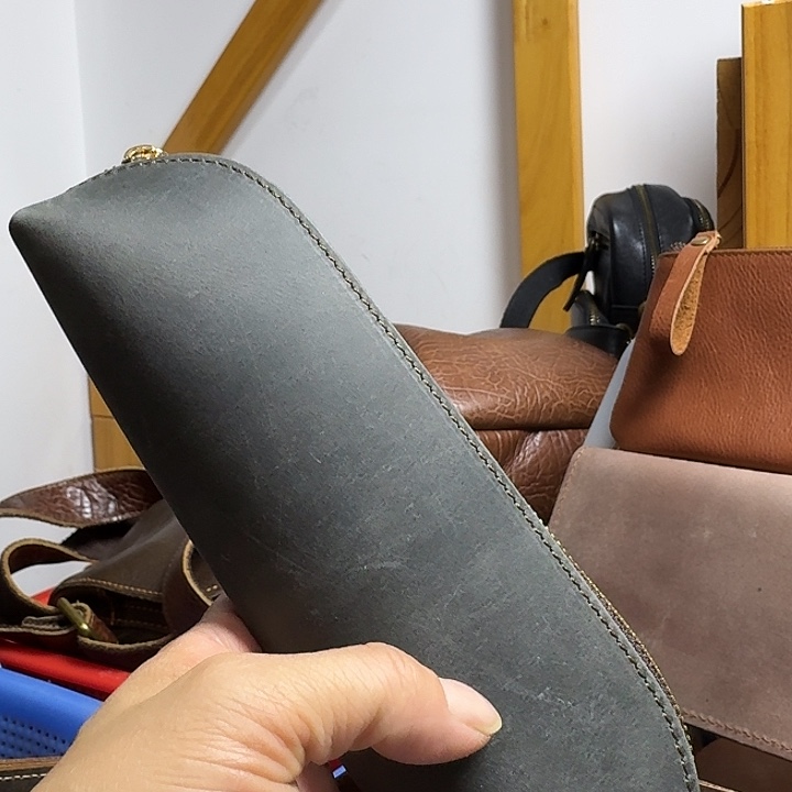 头层牛皮20厘米灰色一个