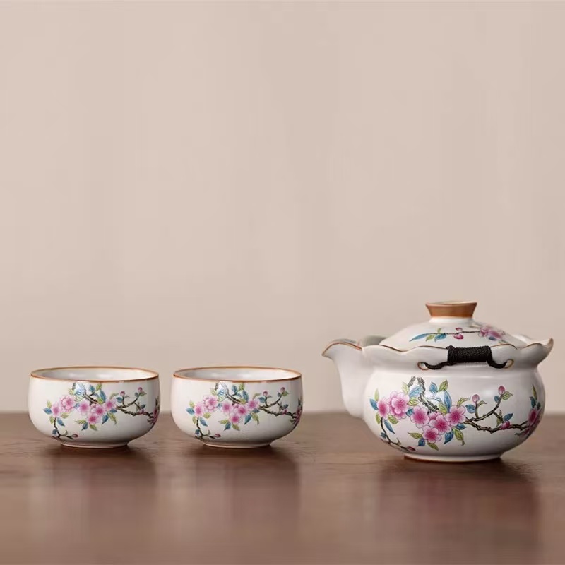 YS926-粉桃花手抓壶