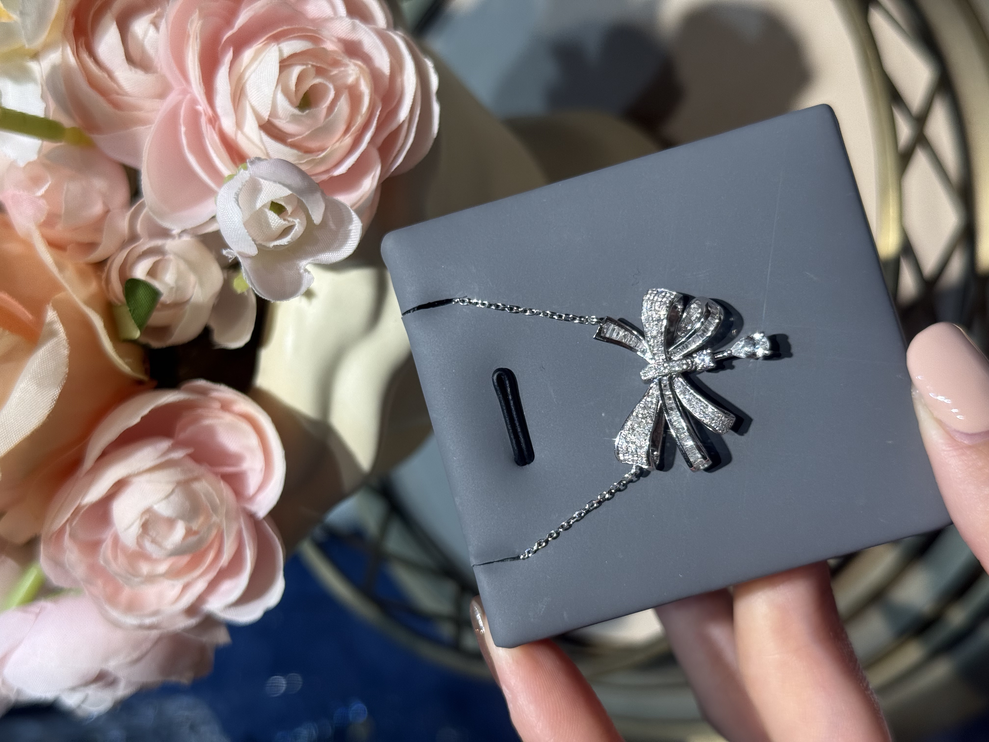 【玥霓高定】 0442 重金 大水滴蝴蝶结项链 ZSXL