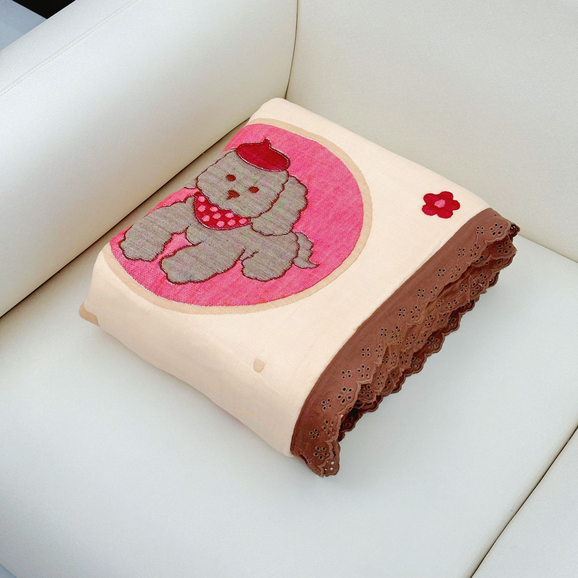 专享【京かわ会社】多层纱泡芙被120*150 樱桃小狗