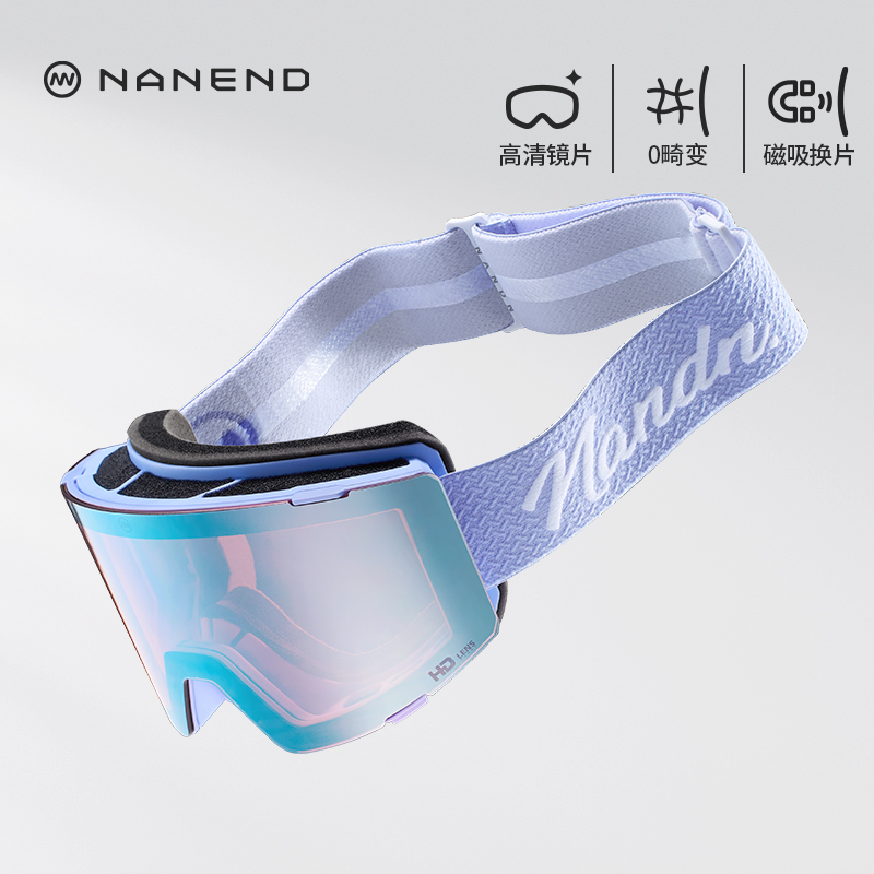 南恩【三体】滑雪镜Wave科技防雾磁吸高清球柱共用三幅镜片NG19