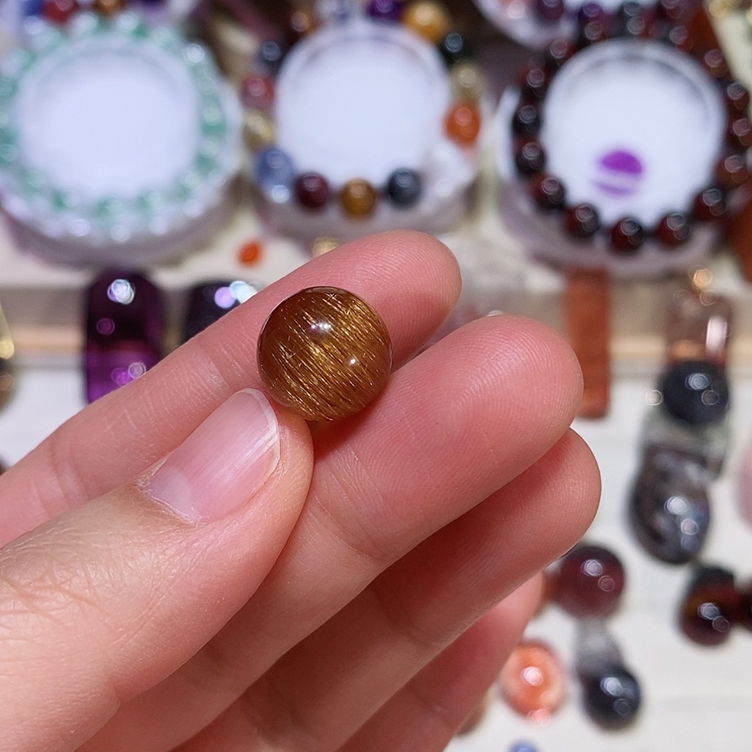 水晶发晶单珠未镶嵌爱****灰