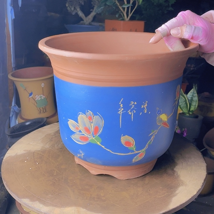 紫砂宜兴蓝点菜金钟30