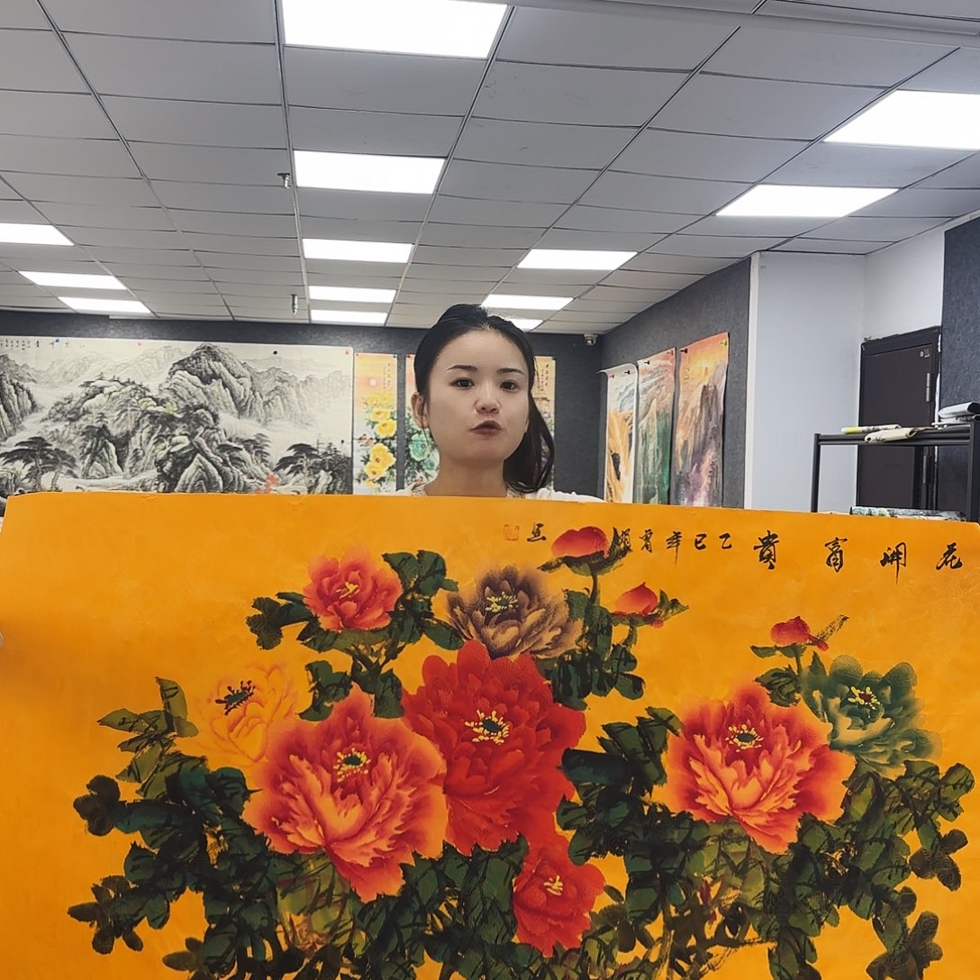 国画作品小姐姐放漏中