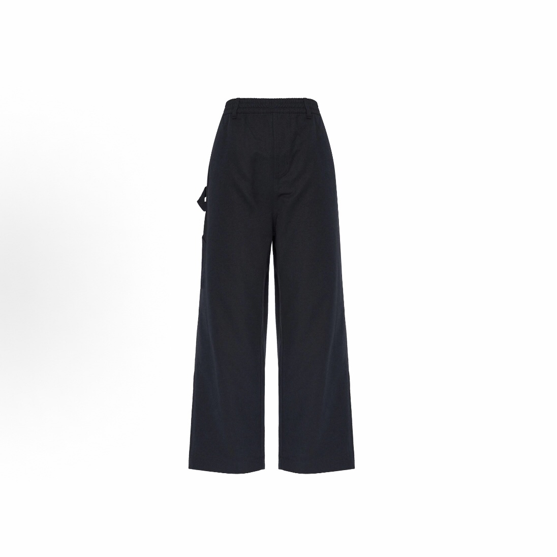 adidas originals 纯色直筒工装针织运动裤 男女同款 黑色IU0080