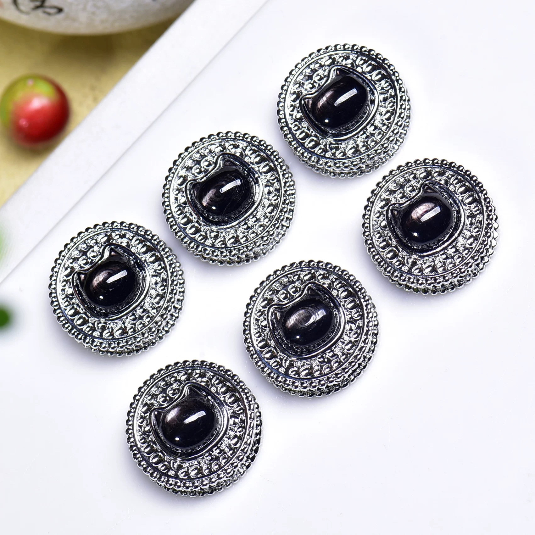 天然金运石猫头镶嵌魔盒通孔水晶盒子diy项链手链串珠配件