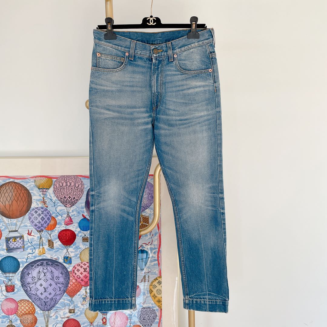 【Gucci 】#古驰蓝色牛仔裤 27码