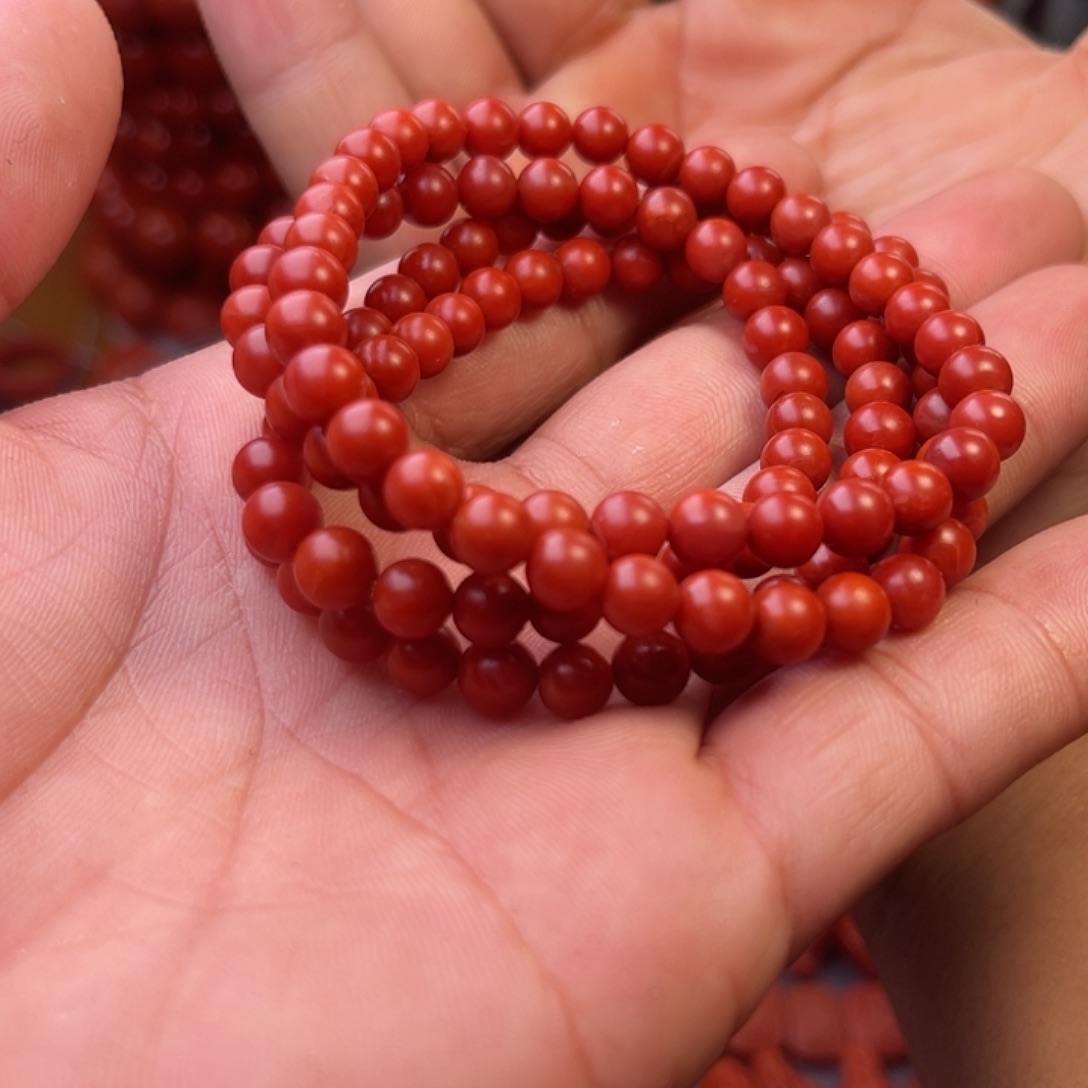 南红玛瑙保山精工多圈卡6mm未镶嵌