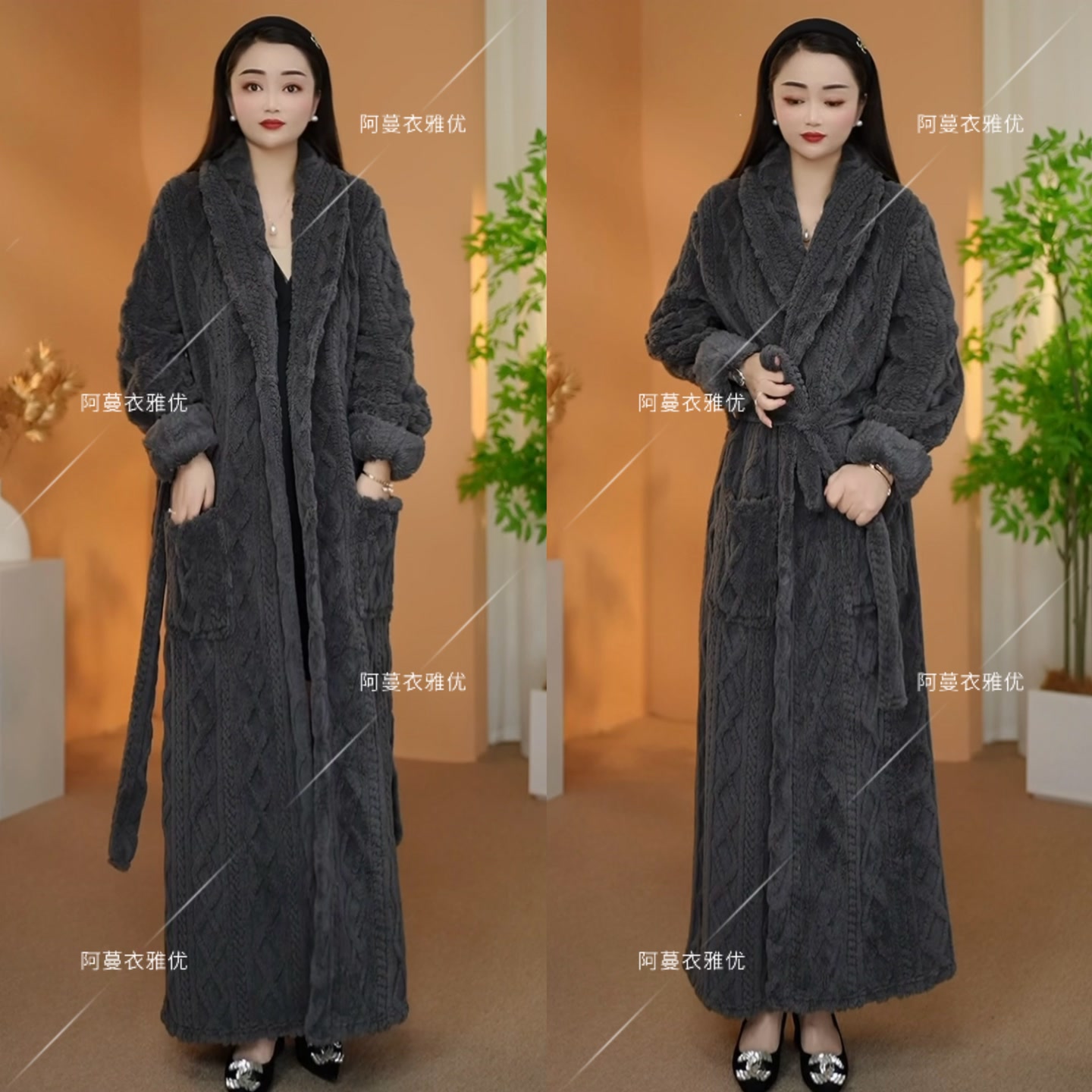 【衣雅严选】8055-2516#升级版加长加大加厚男女同款浴袍睡衣