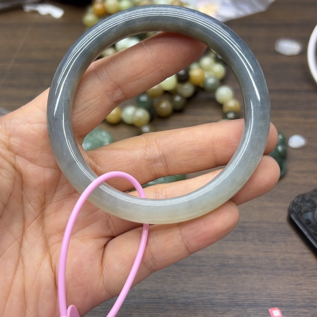 和田玉未镶嵌手镯62.2圈围276