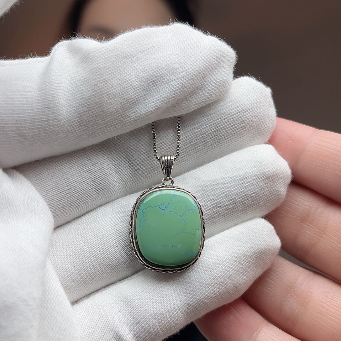 绿松石珠宝奇石银S925镶嵌