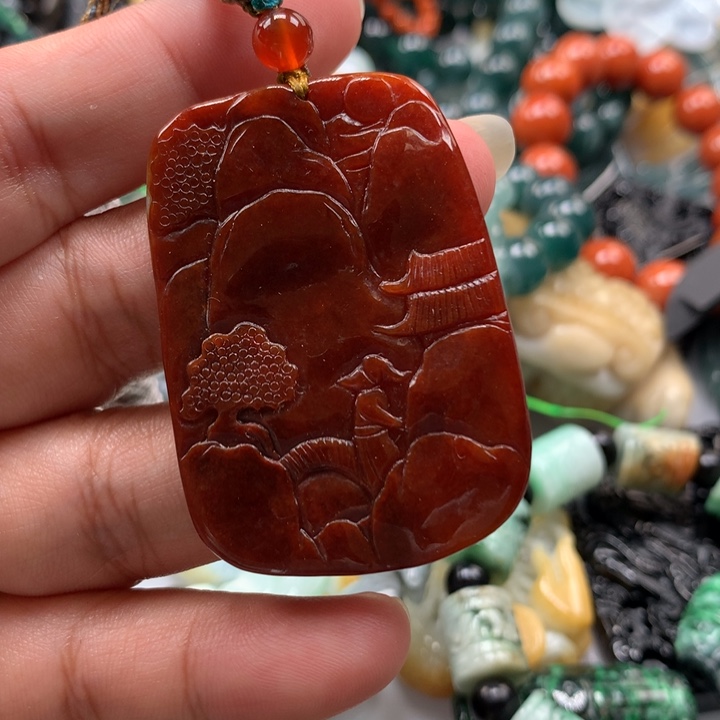 翡翠颈饰未镶嵌保真天然A货翡翠